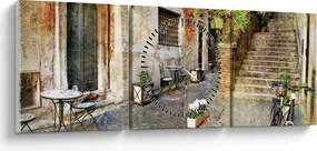 Obraz - Stare ulice Rzymu (z zegarem) (90x30 cm)