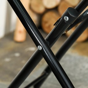 Stylowy Składany Stolik Ogrodowy z Szkła i Metalu Ø45 Outsunny, Czarny