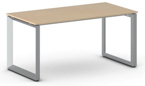 Biurko PRIMO INSPIRE, 160x80 cm, szaro-srebrna podstawa, buk
