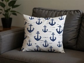 Bawełniana poszewka na poduszkę NAVYSTA POLY 45x45 cm, niebiesko-biała