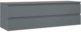Mexen Orio szafka łazienkowa podumywalkowa 160 cm z blatem, 2 szuflady, grafit mat - 91A10-16047-2-BFFC66