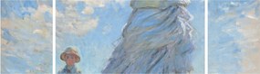 Obraz - Claude Monet, Woman with a Parasol - Madame Monet and Her Son, reprodukcje (170x50 cm)
