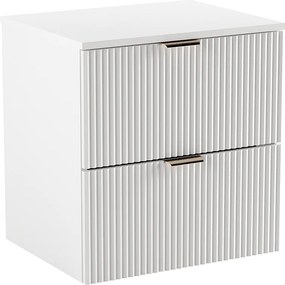 Szafka pod umywalkę WENA, ryflowane fronty, Willy, 60x60x47 cm, Biała