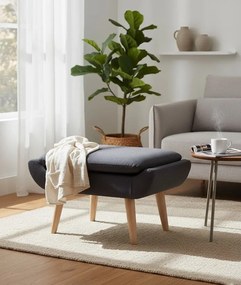 Szara pufa siedzisko i podnóżek K7-P05