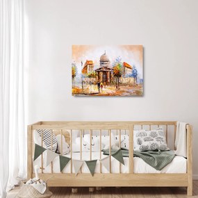 Obraz na szkle - Malowana miejska pamiątka (70x50 cm)