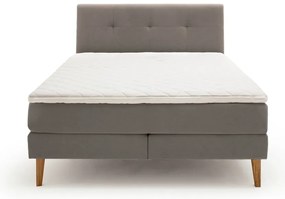 Jasnoszare łóżko boxspring 180x200 cm Stockholm – Meise Möbel