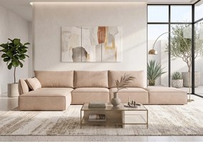 Narożnik lewy Cookie z pufą 364x171 cm Manila 21 beż