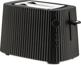Toster Alessi Plissé MDL08B czarny elegancki design Michele De Lucchi, wymiary 34x25x18,5 cm