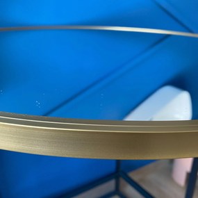 Lustro okrągłe podświetlane w złotej ramie VALO Slim LED Gold | Różne rozmiary
