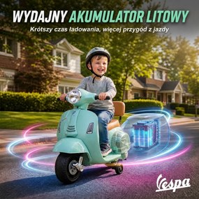 AIYAPLAY Elektryczny motorek dziecięcy Mini Vespa GTS 6V z akumulatorem litowym, ergonomiczne siedzisko i oparcie 1,5-3 lat | Aosom PL
