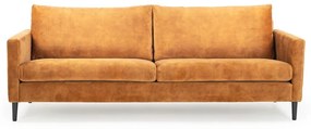 Żółta sofa z aksamitnym obiciem Scandic Adagio, szer. 220 cm