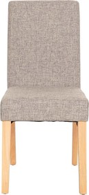 Krzesło do jadalni Littau (zestaw 6 sztuk),  tekstylny, szary, jasne nogi