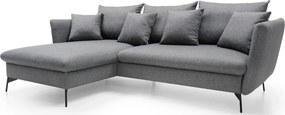 Grafitowa kanapa narożna z funkcją spania C8-D59