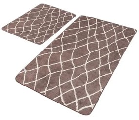 Brązowe aksamitne dywaniki łazienkowe zestaw 2 szt. 60x100 cm – Mila Home