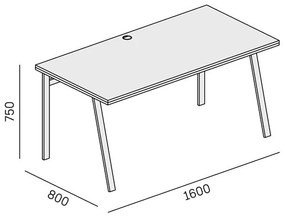 PLAN Biurko SINGLE LAYERS bez przegród, białe