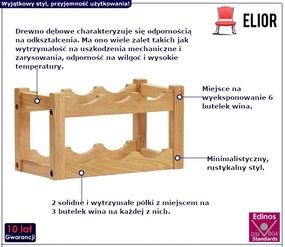 Drewniany stojak na wino Amoris