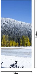 Fototapeta na drzwi - Śnieżne góry zimą (95x205cm)