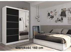 Duża szafa przesuwna Marys 240 cm z lustrem nowoczesna