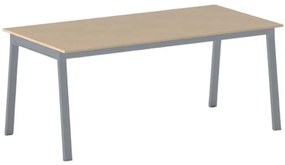 Stół konferencyjny do biura PRIMO BASIC, 160x80 cm, szaro-srebrna podstawa, brzoza
