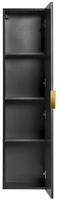 Szafka łazienkowa wisząca słupek czarny mat 35 x 25 x 140 cm ASTROS Black
