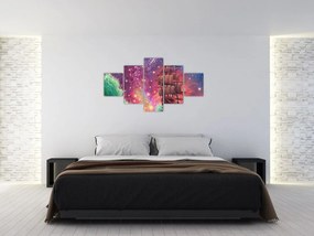 Obraz - Statek z kosmicznym niebem (125x70 cm)