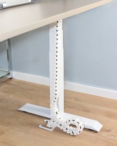 Biurko do pracy z regulacją wysokości Fighter Single Desk beżowy/biały 140x70 cm