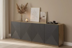 Komoda czterodrzwiowa Asha 200 cm - artisan / rivier stone mat