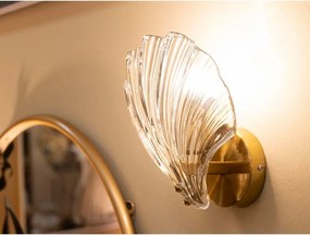 Szklany kinkiet w kolorze złota Da Muro Shell – Mauro Ferretti