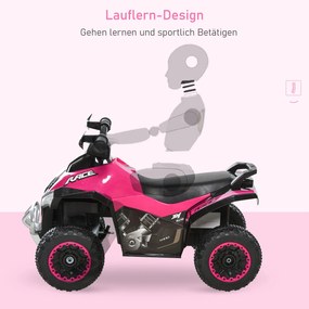 HOMCOM Jeździk dzieci pchacz samochód dziecięcy stopami odpychanie się światło muzyka różowy