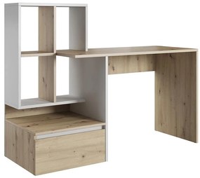 Biurko z półką MARLO dąb artisan/biały