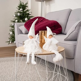 Ozdoba świąteczna Aniołek siedzący, 40 cm, srebrny