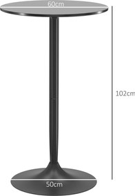 HOMCOM Okrągły stół barowy stalowy czarny nowoczesny stolik jadalny do salonu praktyczny | Aosom PL