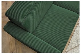 Ciemnozielony sztruksowy rozkładany narożnik (strona zmienna) Monaco – Bobochic Paris