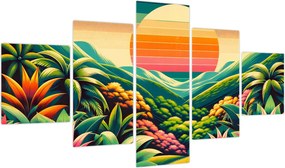 Obraz - Kolorowy zachód słońca (125x70 cm)