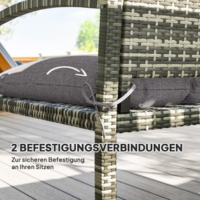 Outsunny Poduszka na Ławkę 105 x 46 x 12,5 cm z Paskami, Do Ogrodu, Siedzisko Wodoodporne, Szary