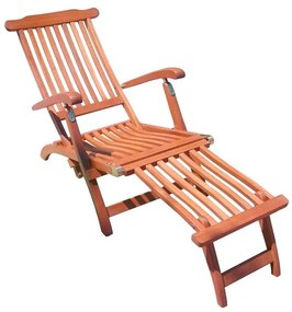 Brązowy drewniany leżak ogrodowy Phoenix – Garden Pleasure