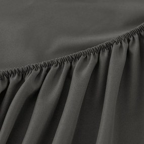 PrzytulneMieszkanie.pl Prześcieradło z mikrofibry MICROVELLE ciemnoszare 90x200 cm