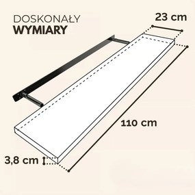 Półka ścienna FIGO + z konsolą, 110cm, czarna Casaria