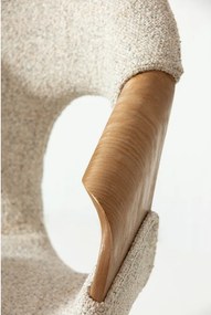 Beżowe tapicerowane fotele jadalniane zestaw z podłokietnikami 2 szt. Elif – MOME