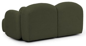 Zielony narożnik z materiału bouclé (prawostronny/z szezlongiem) Orbit – Ropez