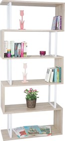 Półka MCW-A27, wygląd dębu, biały metal