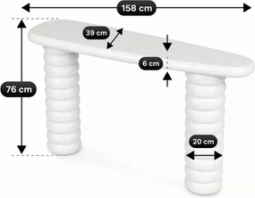 Konsola do przedpokoju Salwador biała MDF 158 cm nowoczesna japandi minimalistyczna wąska elegancka do przedpokoju soft modern