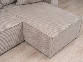 PROMOCJA Beżowa narożna sofa SMART COSARO, dwustronna + 2 poduszki GRATIS II. gatunek