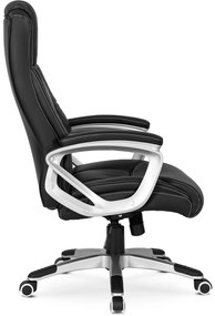 Fotel Biurowy Gabinetowy Obrotowy BRAVO Czarny Ekoskóra Nowoczesny