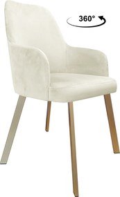 Krzesło WESTA tkanina Welur noga metalowa elegancki styl loftowy : Kolor nogi - Złota profil, Kolor tkaniny - VELVET - MG50, Typ siedziska - Siedzisko obrotowe 360°