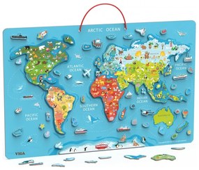 Viga 2w1 tablica edukacyjna z magnetyczną mapą świata montessori