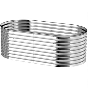 Outsunny Skrzynia do sadzenia, metalowa donica z krawędzią bezpieczeństwa i rękawicami, otwarte dno, 160B x 80T x 56H cm, Ciemnoszary | Aosom PL