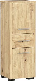 Szafka łazienkowa AKORD FIN Dąb Artisan 30 cm 2 drzwi 1 szuflada kolor Dąb Artisan mat 3 półki 30x30x85 cm
