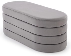 Ławka, pufa podwójna z funkcją pojemnika welur popiel CALPI 110/46/42 cm