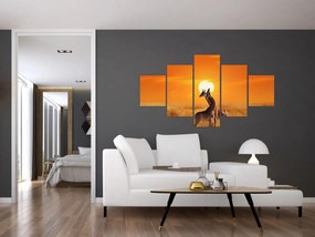 Obraz - Żyrafy w Parku Narodowym Serengeti (125x70 cm)